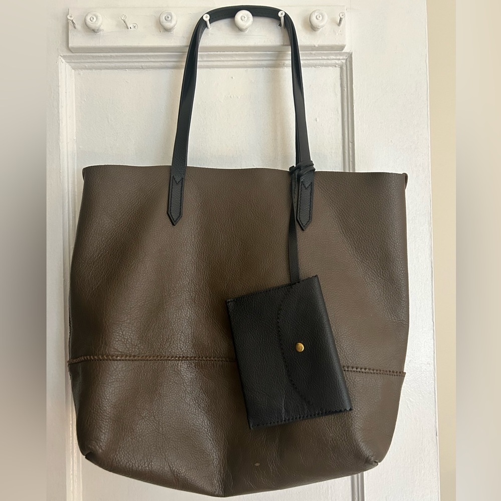 J Crew Downing leather tote bag